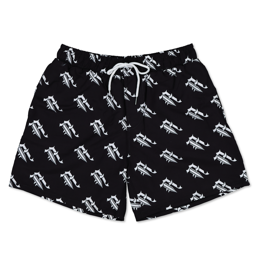 "A" LOGO SWIM SHORTS (BLACK)