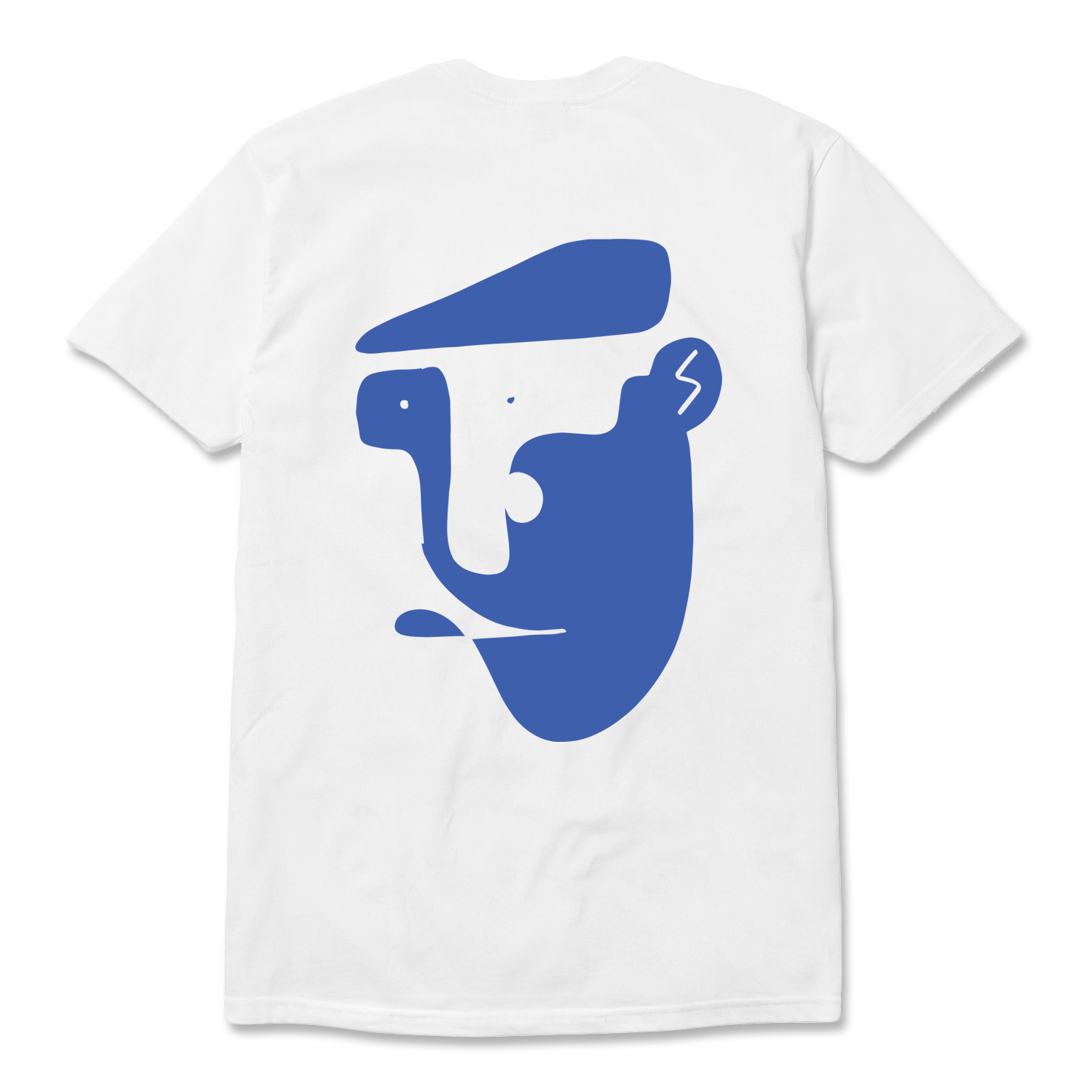 CHEESE CUTTER TEE (WHITE + BLUE)