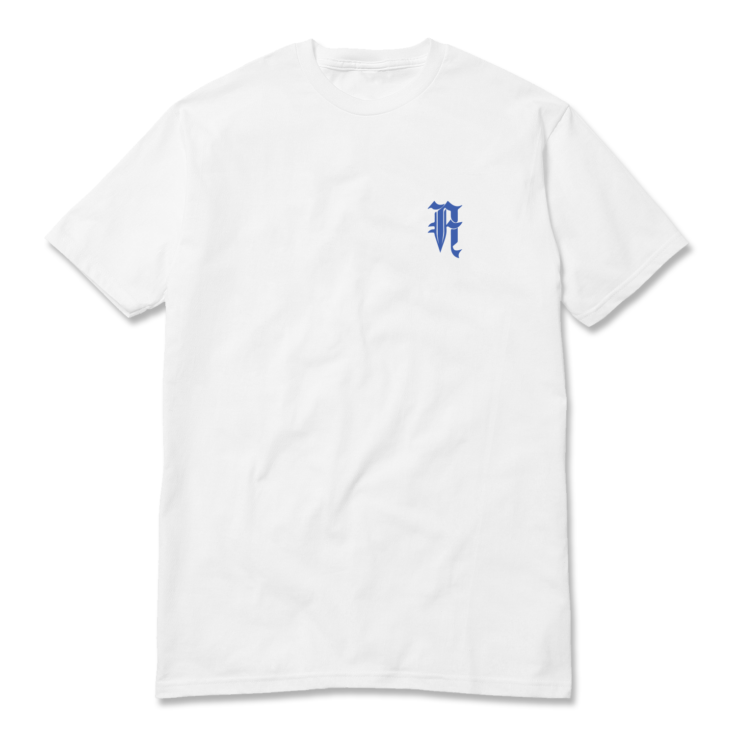 CHEESE CUTTER TEE (WHITE + BLUE)