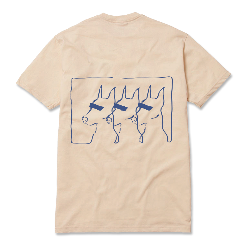 DOGS TEE (BEIGE + BLUE)