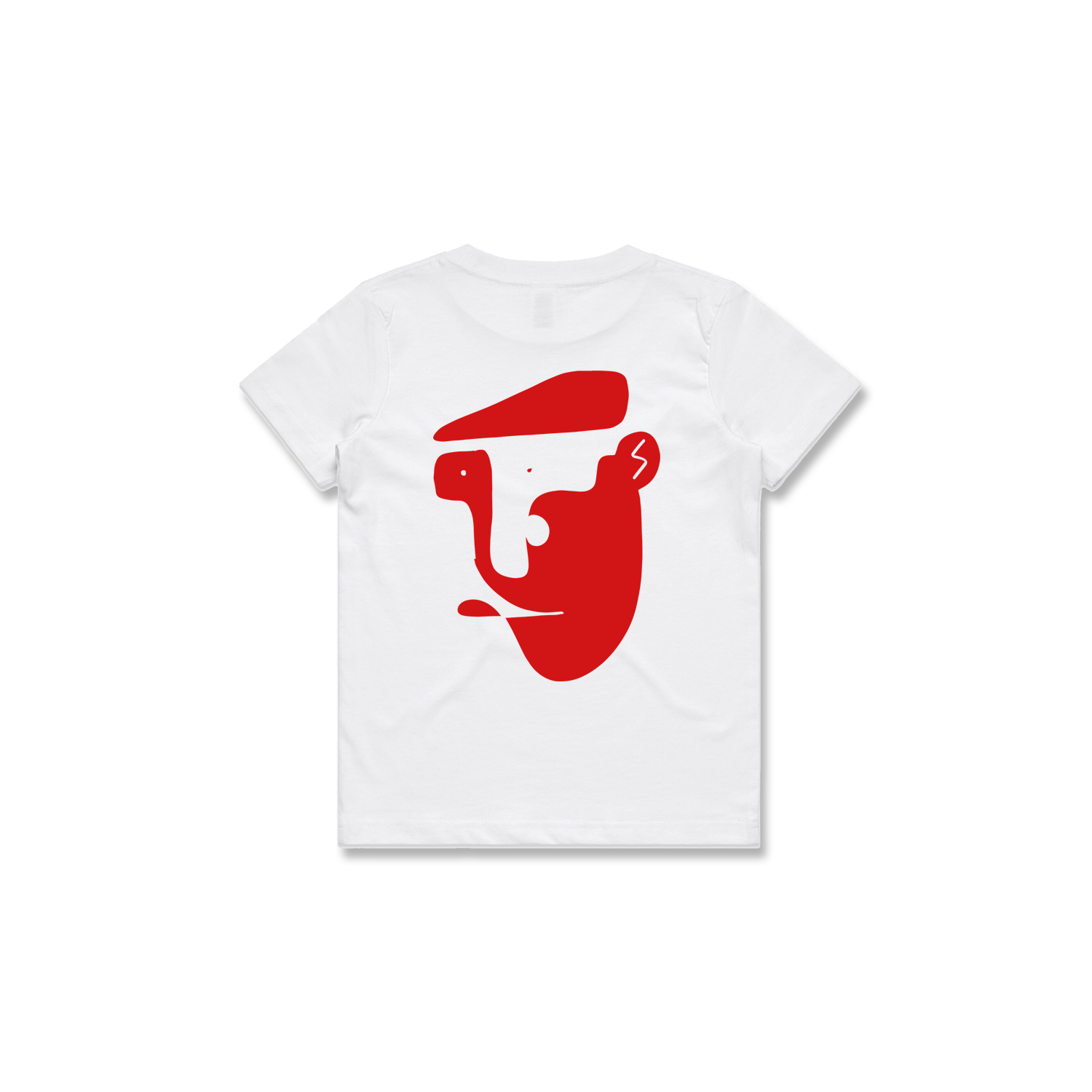 KIDS CHEESE CUTTER TEE (WHITE + RED)
